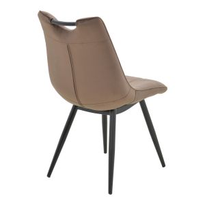 Стол Nely кафяв кадифен с черен крак 47x61x85см