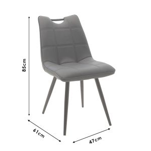 Nely chair with beige fabric and black metal legs