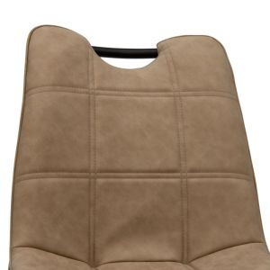 Nely chair with beige fabric and black metal legs