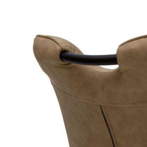 Nely chair with beige fabric and black metal legs
