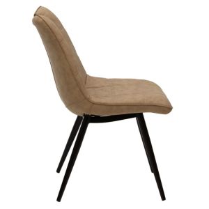 Nely chair with beige fabric and black metal legs