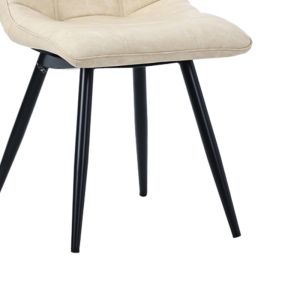 Nely chair light beige faux leather with black metal legs 45x61x85cm