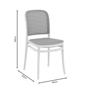 Nereus chair white polypropylene 45x43x84cm