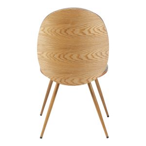 CHAIR NEREZY MADE OF NATURAL WOOD WITH BEIGE-BROWN DAMASK 57.5X48X88CM
