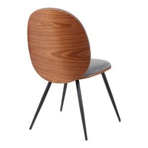CHAIR NEREZY MADE OF WALNUT WOOD WITH GREY FABRIC 57.5X48X88CM
