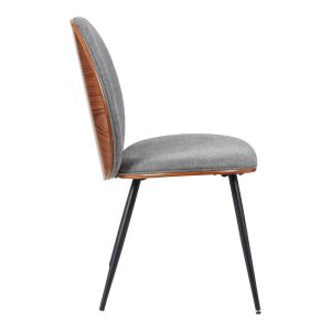 CHAIR NEREZY MADE OF WALNUT WOOD WITH GREY FABRIC 57.5X48X88CM