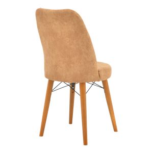 Nevis I chair antique brown damask-walnut leg