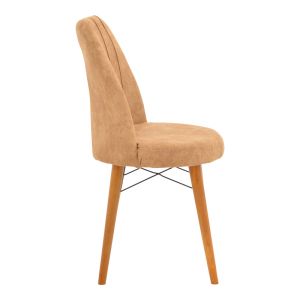 Nevis I chair antique brown damask-walnut leg