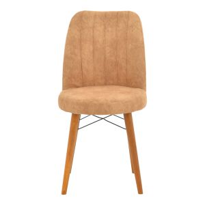 Nevis I chair antique brown damask-walnut leg