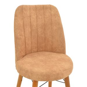 Nevis I chair antique brown damask-walnut leg