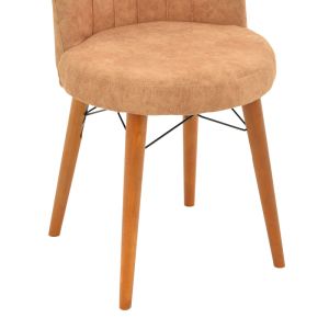 Nevis I chair antique brown damask-walnut leg