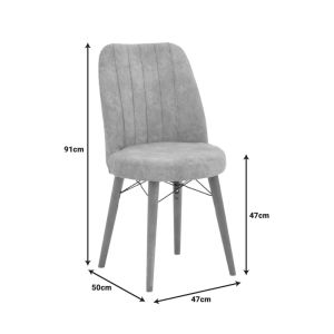 Nevis I chair antique brown damask-walnut leg