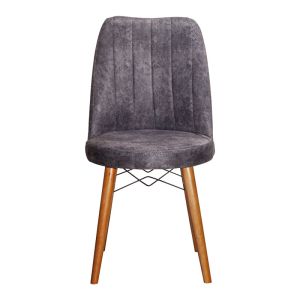 Nevis I chair anthracite antique fabric-walnut leg