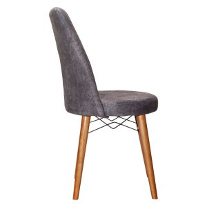 Nevis I chair anthracite antique fabric-walnut leg