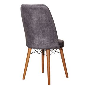 Nevis I chair anthracite antique fabric-walnut leg
