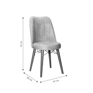 Nevis I chair anthracite antique fabric-walnut leg