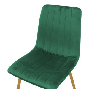 Стол Noor, кадифено зелено - крака в естествен нюанс 44x53x86см