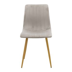 Стол Noor, кадифено сив - крака в естествен нюанс 44x53x86см