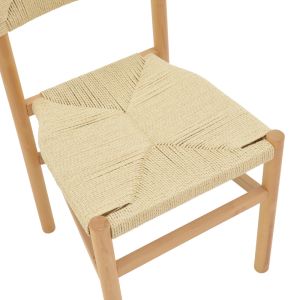 Oarvine chair natural rubber wood-natural rope 46x52x88cm
