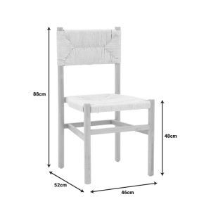 Oarvine chair natural rubber wood-natural rope 46x52x88cm