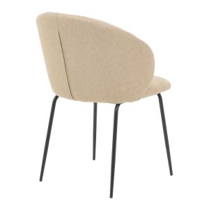 Olympian chair beige fabric-black metal leg 50x55x83cm