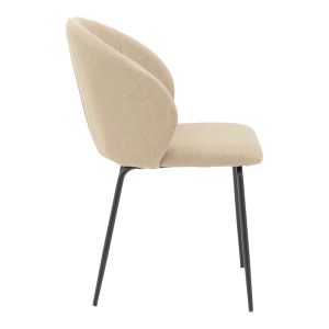 Olympian chair beige fabric-black metal leg 50x55x83cm