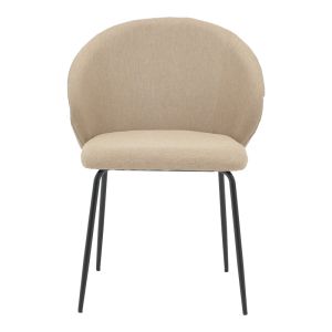 Olympian chair beige fabric-black metal leg 50x55x83cm