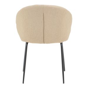 Olympian chair beige fabric-black metal leg 50x55x83cm