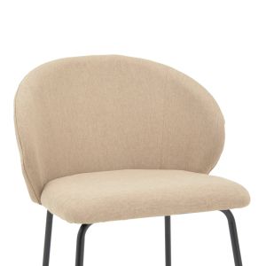 Olympian chair beige fabric-black metal leg 50x55x83cm