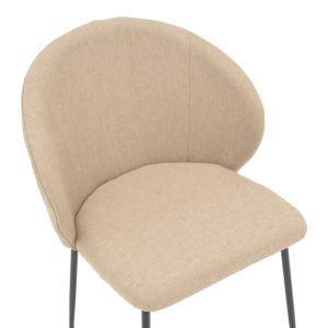 Olympian chair beige fabric-black metal leg 50x55x83cm