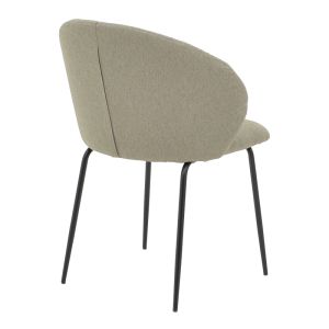Olympian chair gray-beige fabric-black metal leg 50x55x83cm