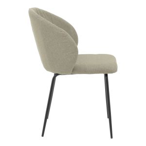 Olympian chair gray-beige fabric-black metal leg 50x55x83cm