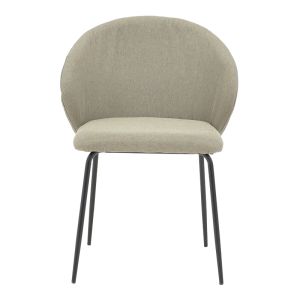 Olympian chair gray-beige fabric-black metal leg 50x55x83cm