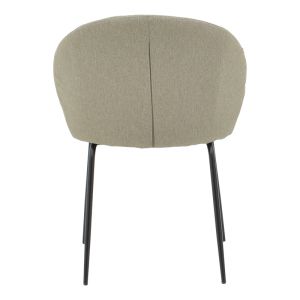 Olympian chair gray-beige fabric-black metal leg 50x55x83cm