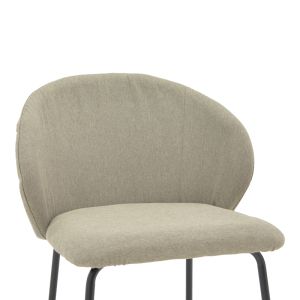 Olympian chair gray-beige fabric-black metal leg 50x55x83cm