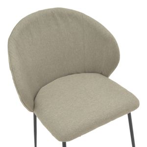 Olympian chair gray-beige fabric-black metal leg 50x55x83cm