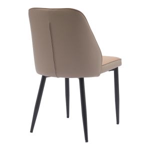 Chair Onyer brown-grey pu with black metal leg 48x60x83cm
