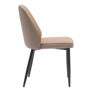 Chair Onyer brown-grey pu with black metal leg 48x60x83cm