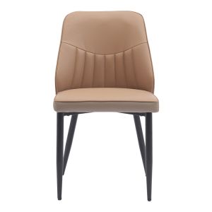 Chair Onyer brown-grey pu with black metal leg 48x60x83cm