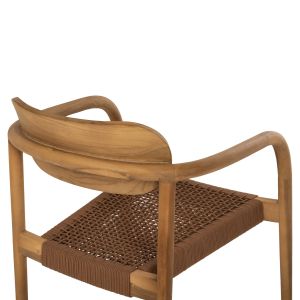 Oslo chair Hm9636.01 made of teak wood with brown ropes 55x54x80hcm
