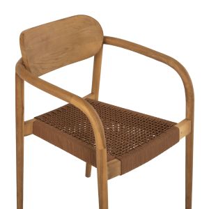 Oslo chair Hm9636.01 made of teak wood with brown ropes 55x54x80hcm