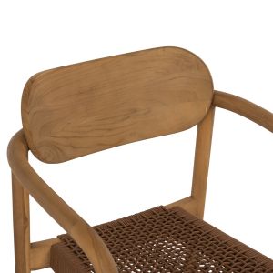 Oslo chair Hm9636.01 made of teak wood with brown ropes 55x54x80hcm