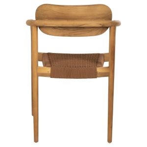 Oslo chair Hm9636.01 made of teak wood with brown ropes 55x54x80hcm