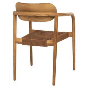 Oslo chair Hm9636.01 made of teak wood with brown ropes 55x54x80hcm