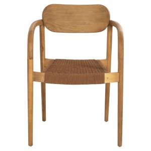 Oslo chair Hm9636.01 made of teak wood with brown ropes 55x54x80hcm