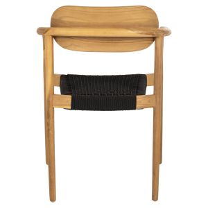 Oslo chair Hm9636,02 made of teak wood with black ropes 55x54x80hcm