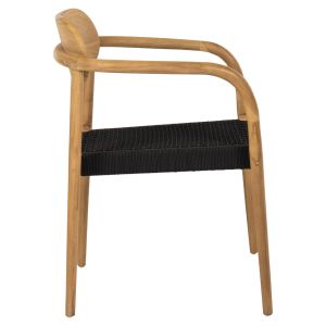 Oslo chair Hm9636,02 made of teak wood with black ropes 55x54x80hcm