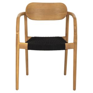 Oslo chair Hm9636,02 made of teak wood with black ropes 55x54x80hcm