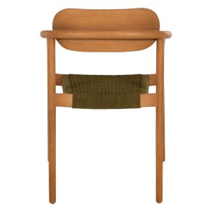 Oslo chair Hm9636.05 made of teak wood with green ropes 55x54x80hcm