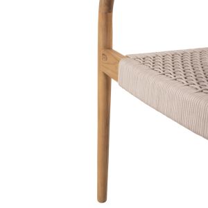 Oslo chair solid teak wood - beige rope 55x54x80hcm Hm9636,07